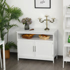 HOMCOM 39.4" L Kitchen Sideboard Storage Cabinet - White-The shelf of the furniture can be adjusted to three different heights