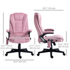 Vinsetto High Back Massage Office Chair with 6-Point Vibration - Pink-Velvet-feel fabric is breathable and comfortable