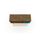 Manhattan Comfort Liberty 42.52" TV Stand, Rustic Brown/Aqua (212BMC93)-Fashionable Splayed Legs made from Solid Wood for Extra Durability.