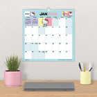 DateWorks - 2026 Calendrier Mural en Spirale 16 Mois - 12 po x 12 po - Hello Kitty - Anglais -12 pages de calendrier mensuel de Janvier à Décembre 2026