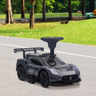 Qaba 6V Maserati GT2 Licensed Electric Car - Grey-Equipped with two headlights, music, MP3, and horn for a realistic experience 