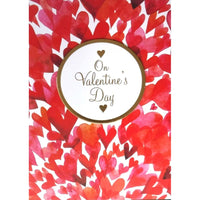 Rosedale Gold Valentine's Day Greeting Cards & Envelopes - 5-1/2" x 8" - Many Hearts - 6 Pack-Premium quality greeting cards