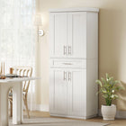 HOMCOM 72" H Modern Kitchen Pantry Cabinet with Shelves - White-3 adjustable shelves to meet your storage needs 