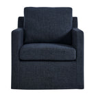Modway - Serene Revêtement en tissu Fauteuil pivotant - Bleu ardoise-Glissières de plancher sans marquage