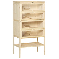 PawHut - 47,25 po H Cage pour hamster en bois de sapin-Cette cage offre à votre animal plusieurs plateformes pour faire de l'exercice, se détendre et explorer
