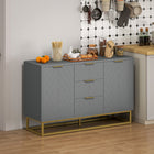 HOMCOM 47.2" L Sideboard Buffet Cabinet with Storage - Gray-Adjustable shelves in small cabinet customize storage space