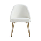 Manhattan Comfort Gracie 24.2" Modern Leatherette Upholstered Dining Chair - White and Gold-Modern Dining Chair for Dining Room and Task Use