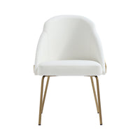 Manhattan Comfort Gracie 24.2" Modern Leatherette Upholstered Dining Chair - White and Gold-Modern Dining Chair for Dining Room and Task Use