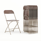 Flash Furniture – Chaise pliante en plastique série Hercules de luxe, capacité de 800 lb, brun, 10/paquet-Ensemble de 10 chaises pliantes en plastique brun