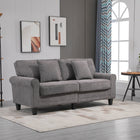 HOMCOM Modern 3-Seater Corduroy Sofa Couch with Rolled Armrests - Light Grey-Pocket spring cushion well adapts the contours of your body for exceptional comfort and minimize partner disturbance   