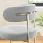 Modway Albie Fabric Counter Stools - Grey/Silver - 2 Pack-Assembly Required