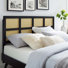 Modway Luana Cane King Headboard - Black-Window Pane Detail