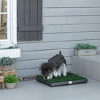 PawHut 20" L Dog Grass Pad with Tray and Artificial Grass for Dogs - Green-Come with 2 layers, lawn and tray 