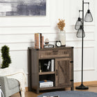 HOMCOM 30" L Sideboard Buffet Cabinet - Dark Oak-It can be used as a buffet, storage cabinet and TV console 