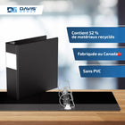Davis Group Super économie, Reliure à anneaux en “D” inclinés 3 po, paquet de 6 – Noir-Polypropylène sans PVC