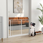 PawHut 30"- 45" Extra Wide Dog Gate with Double Locking System - White-Door opens in both directions
