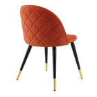 Modway Cordial Performance Velvet Dining Chairs - Orange - 2 Pack-Chair Weight Capacity: 300 lbs.