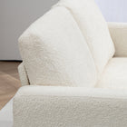 HOMCOM 54.3" Loveseat Sofa with Cushions - Cream White-Strong, long-lasting eucalyptus frame