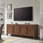 Hudson&Canal Chabot TV Stand for TV's up to 75" - Walnut-Constructed of sturdy MDF materials in a handcrafted walnut finish