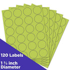 JAM Paper Round Circle Label Sticker Seals, 1 2/3 inch diameter, Lime Green, 3 Sets of 120 (147627049g)-Green