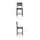 Modway Jax Oak Wood Counter Stool With Wavy Razor Back - Black-Wavy Razor Back