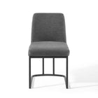 Modway Amplify Sled Base Upholstered Fabric Dining Side Chair - Black/Charcoal-10