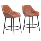Zuo Vila Counter Stool - Brown - Set of 2-Armrest support