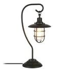 Hudson&Canal - Lampe de table nautique Bay de 56 cm de haut avec abat-jour en verre et métal - Bronze noirci/transparent-Conçu pour une ampoule à incandescence de 60 W - ampoule LED de 9 W, ampoule fluorescente (CFL) de 13 W ou ampoule LED à ballast automatique de 9 W, ampoule à culot E26, ampoule non incluse
