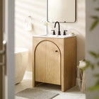 Modway - Appia 24" Armoire de toilette de salle de bain (lavabo non inclus) - Chêne-Construction en parement de bois de manguier et MDF