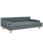 PawHut Elevated Dog Sofa Bed with Cushion - Dark Grey-Soft, spongy cushioning is resilient and comfortable underneath 