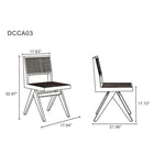Manhattan Comfort Hamlet 17.64" Industry Chic Dining Chair - Black and Natural Cane - Set of 2-Frame Made of American Solid Ash Wood Featuring Natural Grain Textures