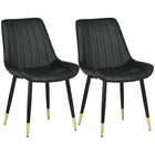 HOMCOM Dining Chairs, Upholstered in PU Leather for Kitchen - Black - Set of 2-Packaged in a set of 2, use it for sitting down for dinner, conversation, and more