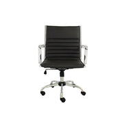 Plata Import Toni Low Back Office Chair, Black (LS-3011-BLACK)-Polyurethane Coating