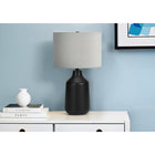Monarch Specialties 24" H Contemporary Table Lamp - Black Concrete / Grey Shade-The easy 3-way rotary switch holds a single bulb (not included) with a maximum outage of 100W/120V, allowing you to adjust the lighting ambiance to instantly brighten or dim the room