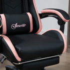 Vinsetto Computer Gaming Chair with Footrest and Swivel Wheels - Black-Five wheels and swivel seat works with your body movements
