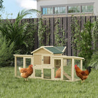 PawHut Chicken Coop, Wooden Large Rabbit Hutch with Nesting Box, Run - Ramp-Outdoor run allows them to move around and breathe fresh air