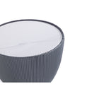 Manhattan Comfort Anderson 18.43" Modern Leatherette Upholstered End Table - Grey - Set of 2-Features Modern Round Gold Base