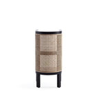 Manhattan Comfort Versailles 11.81" Industry Chic End Table - Black/Natural Cane-Unique Dip Tray Top Perfect for Family Photos and Home Décor Display