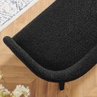 Modway Pinnacle Boucle Fabric Accent Bench - Black-Non-Marking Foot Pins