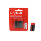 Staples Tech AAA Alkaline Battery - 4 Pack-Confidently power everything from toys to flashlights, portable power tools and much more