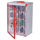 Victor - Casier pour téléphone portable en classe - 47 x 32 x 21 cm - Argenté/Rouge-Pièces de fixation comprises pour une installation murale pratique