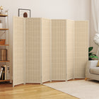 HOMCOM 6 Panel Bamboo Hand-Woven Freestanding Room Divider for Home Office - Natural Wood-No assembly required. Open the box and use it