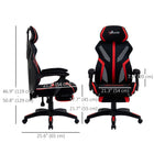 Vinsetto Mesh Task Recliner Office Chair with Lumbar Support - Red-Plastic case lumbar support, make your back supported, and keep you cool