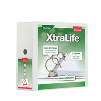 Cardinal® - Reliure XtraLife ClearVue verrouillable à anneaux en D, blanche, 5 po-Avec pochettes à l'intérieur des deux couvertures   