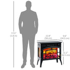 HOMCOM 1500W Infrared Electric Fireplace Heater for Indoor Use - Black-Adjustable temperature settings 