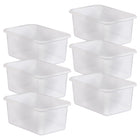 Teacher Created Resources - Petit bac de stockage en plastique, clair, paquet de 6-Chaque bac mesure 11 3/8 po x 7 3/4 po x 5 ».