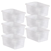 Teacher Created Resources - Petit bac de stockage en plastique, clair, paquet de 6-Chaque bac mesure 11 3/8 po x 7 3/4 po x 5 ».