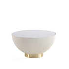 Manhattan Comfort - Table basse moderne Anderson 28,15 po en similicuir crème-Table d’appoint moderne pour salon