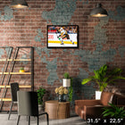 Evgeni Malkin Pittsburgh Penguins Passing Puck - Framed Canvas - 31" x 22"-Officially licensed by the NHL and NHLPA