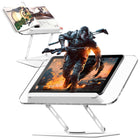 ShoppingAll Foldable Adjustable Book Holder with 360° Rotating Base and Elastic Clips - White-Multi-Tasking Wonder - From holding cookbooks and recipes to supporting your MacBook or music sheets, this stand does it all! Adjustable height and angle make it ideal for hands-free reading, working, or cooking.